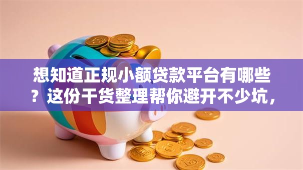想知道正规小额贷款平台有哪些？这份干货整理帮你避开不少坑，值得看看