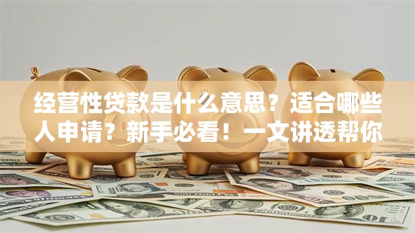 经营性贷款是什么意思？适合哪些人申请？新手必看！一文讲透帮你快速了解