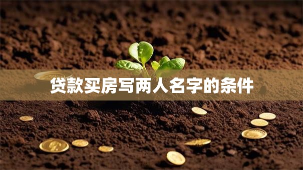 贷款买房写两人名字的条件