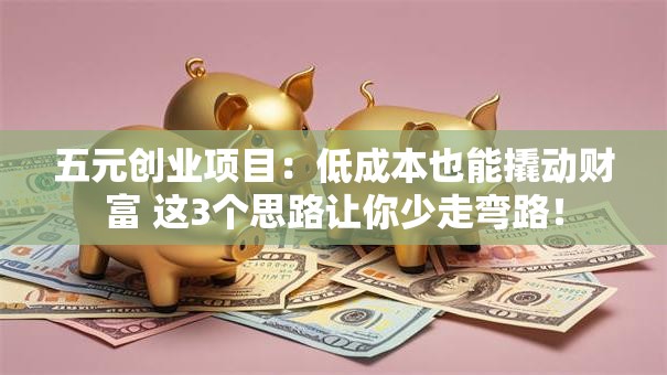 五元创业项目：低成本也能撬动财富 这3个思路让你少走弯路！