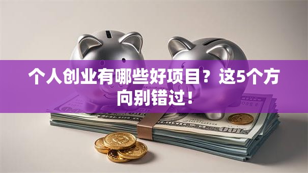 个人创业有哪些好项目？这5个方向别错过！