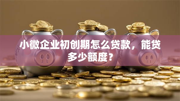 小微企业初创期怎么贷款，能贷多少额度？