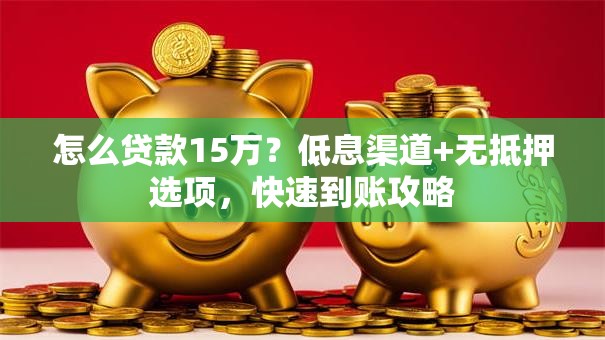 怎么贷款15万？低息渠道+无抵押选项，快速到账攻略