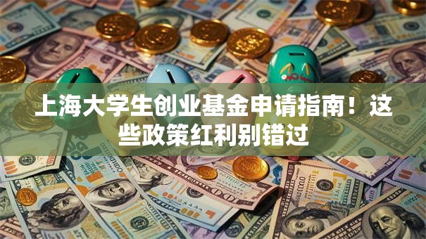 上海大学生创业基金申请指南！这些政策红利别错过
