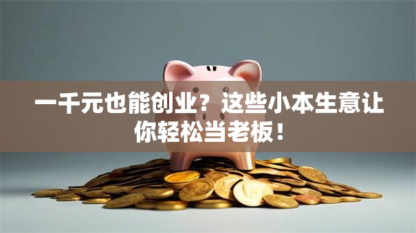 一千元也能创业？这些小本生意让你轻松当老板！