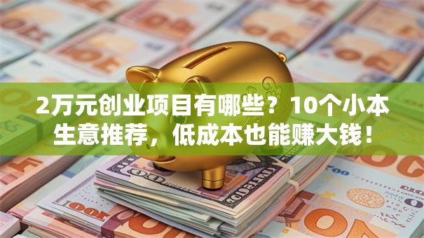 2万元创业项目有哪些？10个小本生意推荐，低成本也能赚大钱！