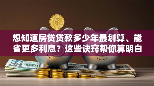 想知道房贷贷款多少年最划算、能省更多利息？这些诀窍帮你算明白