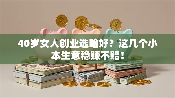 40岁女人创业选啥好？这几个小本生意稳赚不赔！