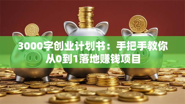 3000字创业计划书：手把手教你从0到1落地赚钱项目