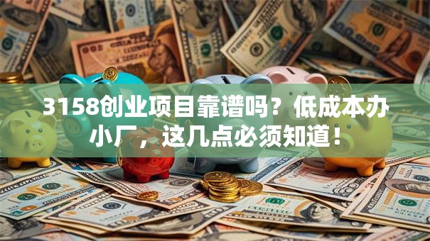 3158创业项目靠谱吗？低成本办小厂，这几点必须知道！