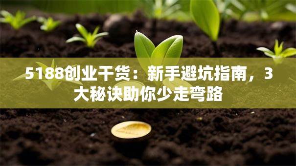 5188创业干货：新手避坑指南，3大秘诀助你少走弯路