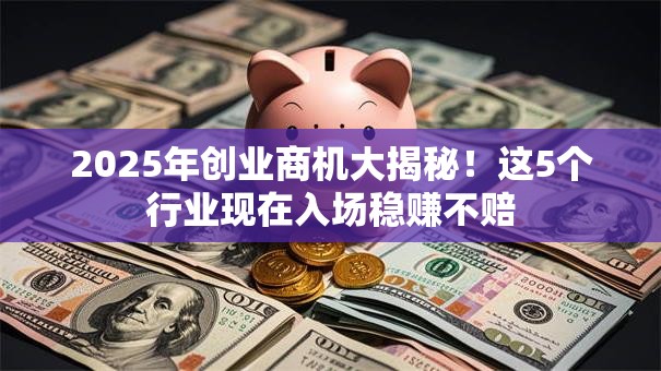 2025年创业商机大揭秘！这5个行业现在入场稳赚不赔