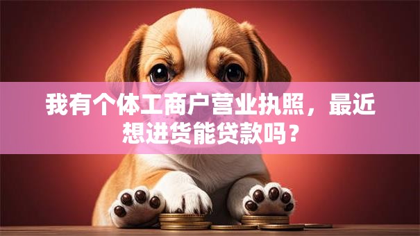 我有个体工商户营业执照，最近想进货能贷款吗？