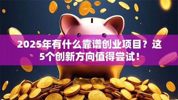 2025年有什么靠谱创业项目？这5个创新方向值得尝试！