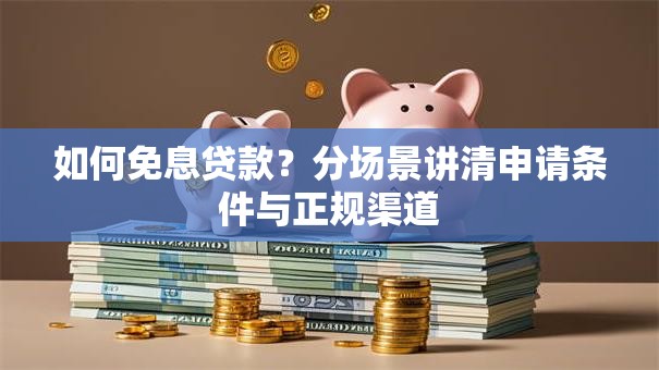 如何免息贷款？分场景讲清申请条件与正规渠道