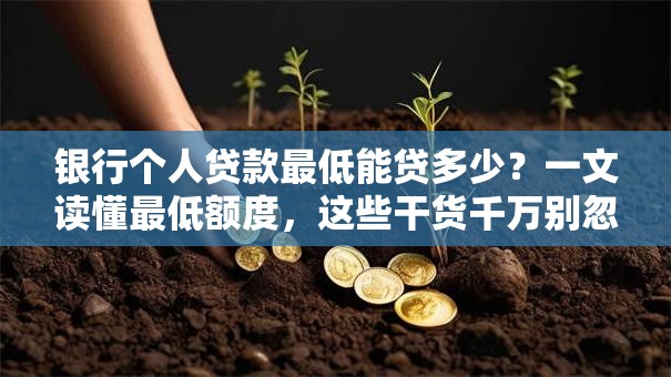 银行个人贷款最低能贷多少？一文读懂最低额度，这些干货千万别忽略