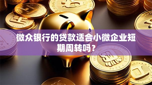 微众银行的贷款适合小微企业短期周转吗？