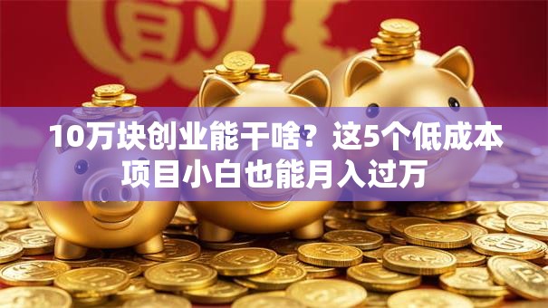 10万块创业能干啥？这5个低成本项目小白也能月入过万