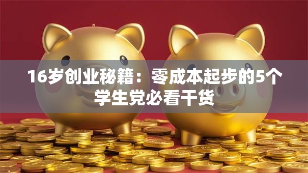 16岁创业秘籍：零成本起步的5个学生党必看干货
