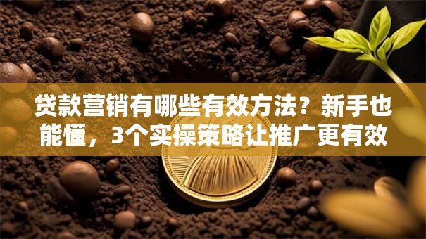 贷款营销有哪些有效方法？新手也能懂，3个实操策略让推广更有效果