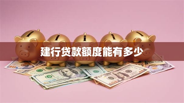 建行贷款额度能有多少