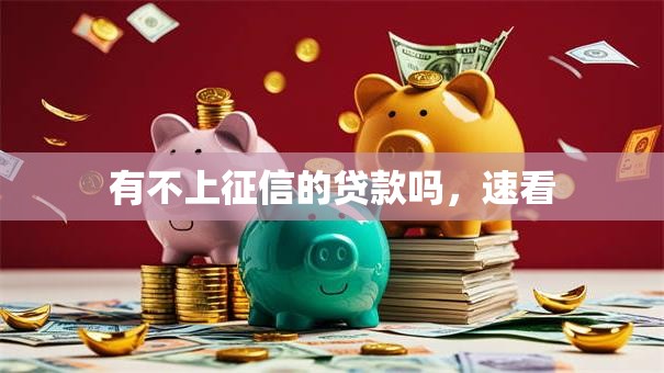 有不上征信的贷款吗，速看