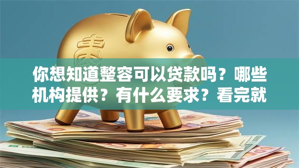 你想知道整容可以贷款吗？哪些机构提供？有什么要求？看完就明白，别再盲目申请啦