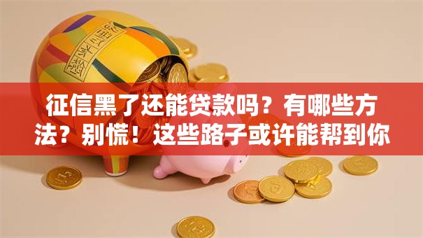 征信黑了还能贷款吗？有哪些方法？别慌！这些路子或许能帮到你