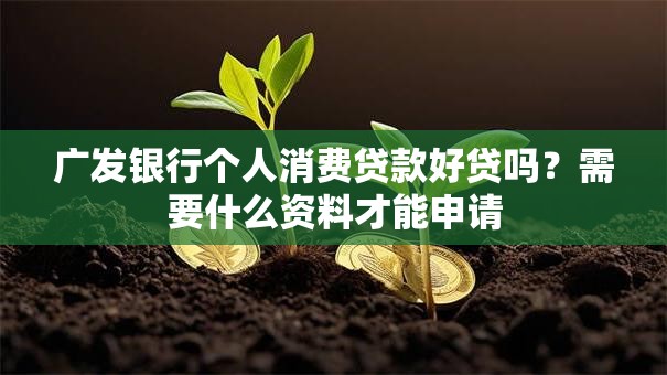 广发银行个人消费贷款好贷吗？需要什么资料才能申请