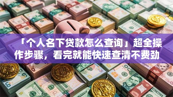 「个人名下贷款怎么查询」超全操作步骤，看完就能快速查清不费劲