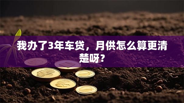 我办了3年车贷，月供怎么算更清楚呀？