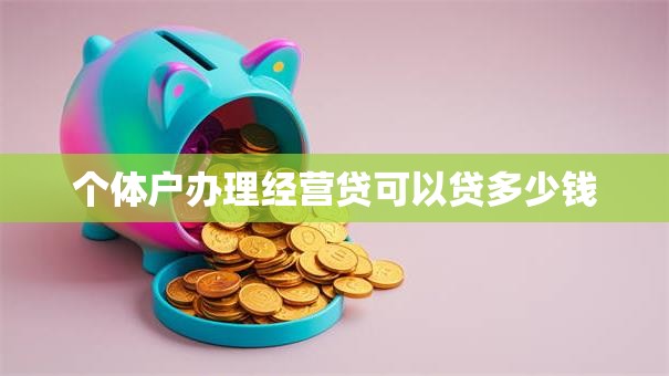 个体户办理经营贷可以贷多少钱