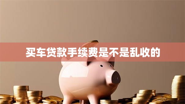 买车贷款手续费是不是乱收的