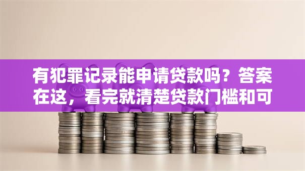 有犯罪记录能申请贷款吗？答案在这，看完就清楚贷款门槛和可能性