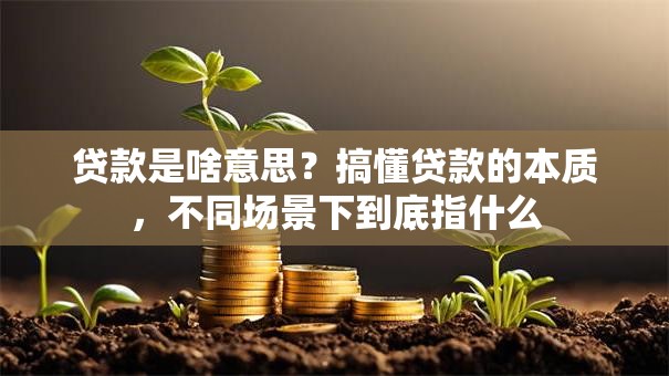 贷款是啥意思？搞懂贷款的本质，不同场景下到底指什么