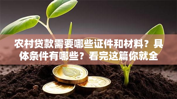 农村贷款需要哪些证件和材料？具体条件有哪些？看完这篇你就全明白了！