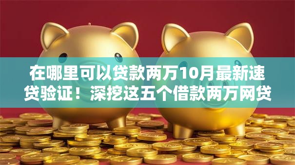 在哪里可以贷款两万10月最新速贷验证！深挖这五个借款两万网贷口子在哪里