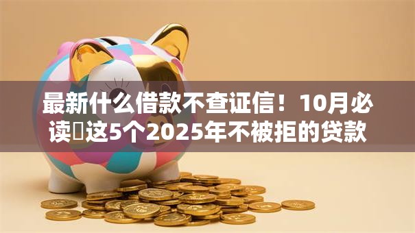 最新什么借款不查证信！10月必读​这5个2025年不被拒的贷款