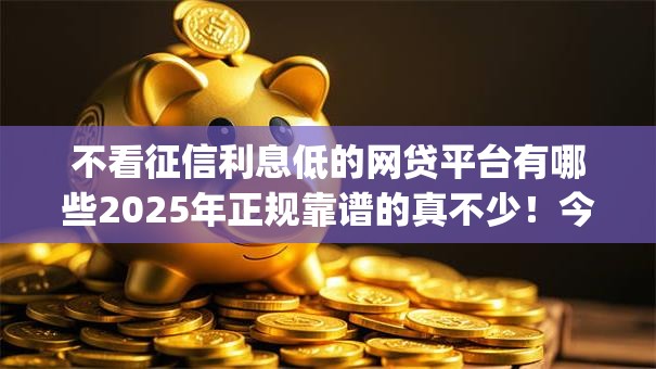 不看征信利息低的网贷平台有哪些2025年正规靠谱的真不少！今天为您隆重归类​这5个黑户贷款app！