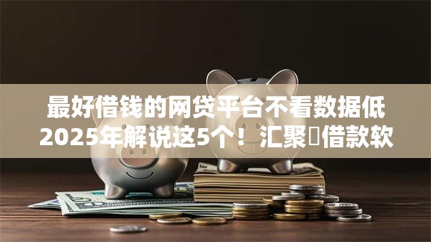 最好借钱的网贷平台不看数据低2025年解说这5个！汇聚​借款软件不看数据低最好用