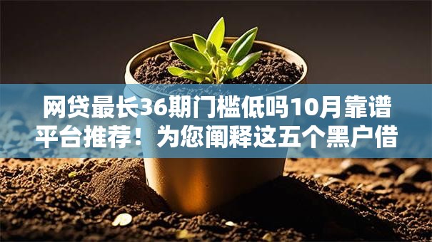网贷最长36期门槛低吗10月靠谱平台推荐！为您阐释这五个黑户借钱必下款