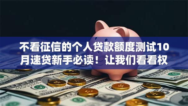 不看征信的个人贷款额度测试10月速贷新手必读！让我们看看权威解答！