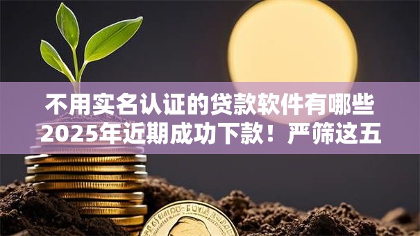 不用实名认证的贷款软件有哪些2025年近期成功下款！严筛这五个借款平台无需认证即可使用