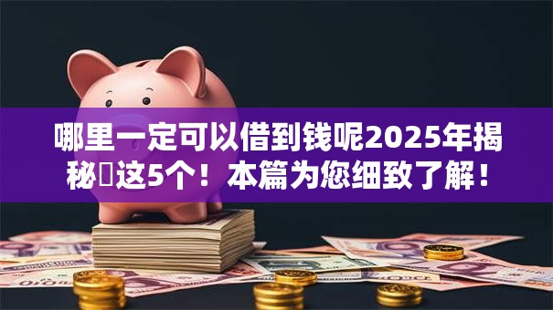 哪里一定可以借到钱呢2025年揭秘​这5个！本篇为您细致了解！