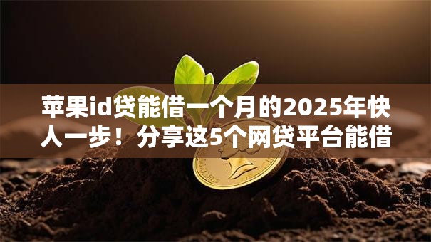 苹果id贷能借一个月的2025年快人一步！分享这5个网贷平台能借一个月的口子