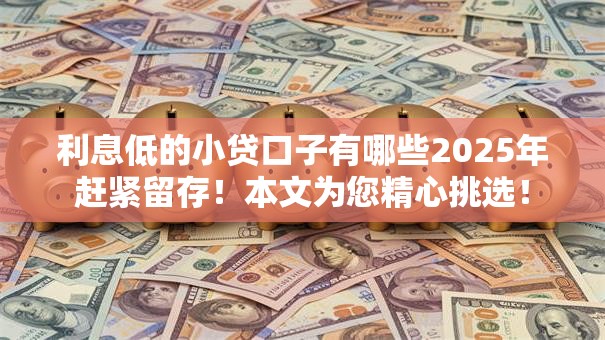 利息低的小贷口子有哪些2025年赶紧留存！本文为您精心挑选！