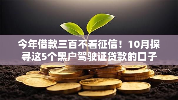 今年借款三百不看征信！10月探寻这5个黑户驾驶证贷款的口子