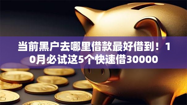 当前黑户去哪里借款最好借到！10月必试这5个快速借30000