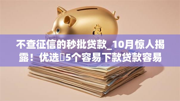 不查征信的秒批贷款_10月惊人揭露！优选​5个容易下款贷款容易下款的app