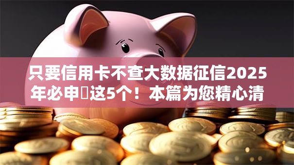 只要信用卡不查大数据征信2025年必申​这5个！本篇为您精心清点！